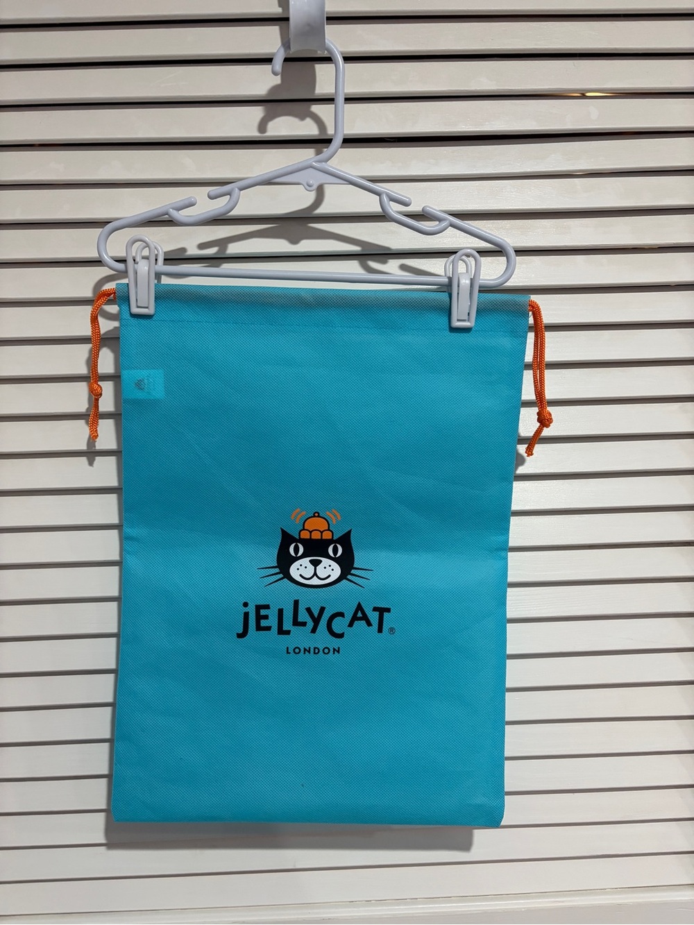 Jellycat Turquoise Drawstring Pouch with Orange Cords